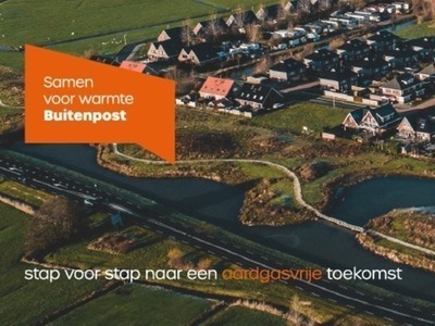 Luchtfoto van het dorp Buitenpost